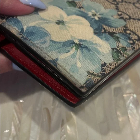 Gucci Blooms Blue Floral GG Supreme Wallet - Picture 6 of 11